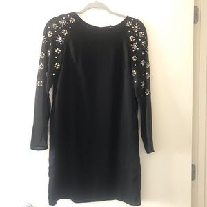 Black dress with beaded sleeves! 🖤